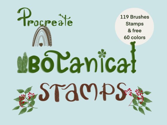 119 Botanical Brushes Stamps for Procreate