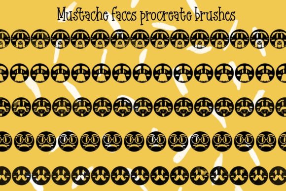 Adding Personality to Digital Art with Mustache Faces Procreate Brushes