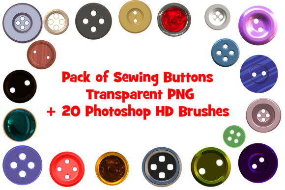 Enhancing Digital Craft with Pack of Sewing Buttons - PNG Brushes