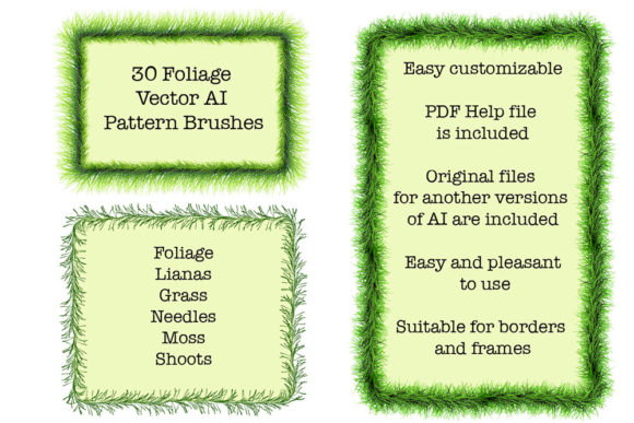 Enhancing Natural and Eco-Friendly Designs with Green Foliage Illustrator Brushes