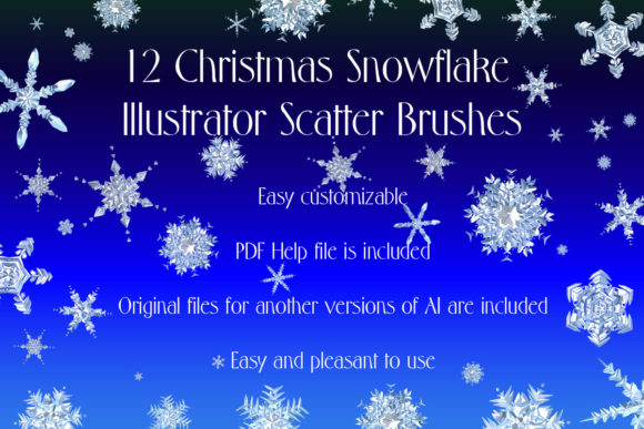Enhancing Winter Designs with 12 Snowflake Illustrator Brushes