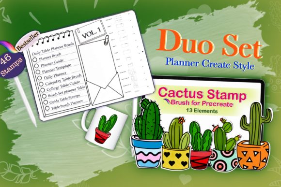 Procreate Cactus Brushes for Planners